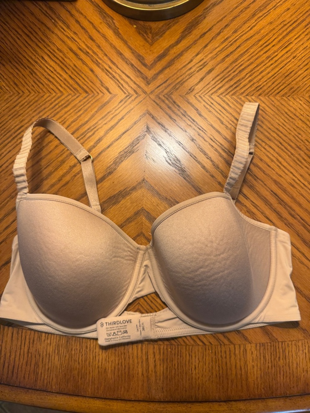 ThirdLove Nude T-Shirt Bra - Smooth Molded Cups - 36 C 1/2